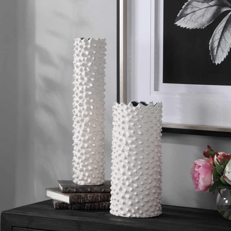 17578 Uttermost Ciji White Vases Set/2