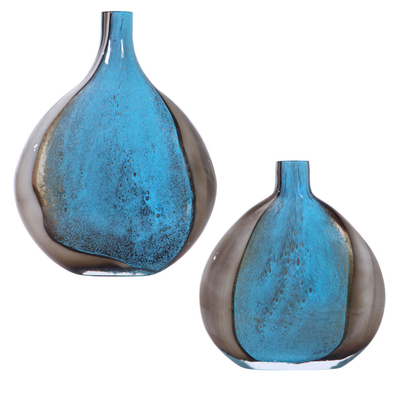 17741 Uttermost Adrie Art Glass Vases, S/2