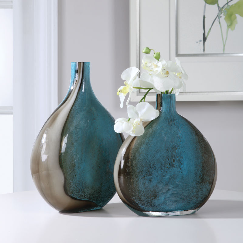 17741 Uttermost Adrie Art Glass Vases, S/2