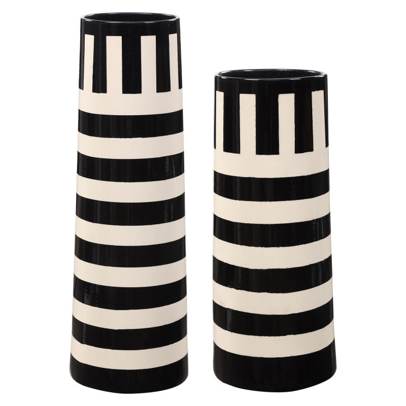 17866 Uttermost Amhara Black and White Vases S/2