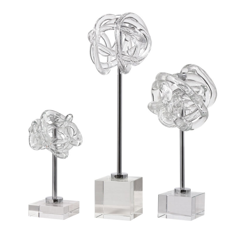 17835 Uttermost Neuron Glass Table Top Sculptures S/3