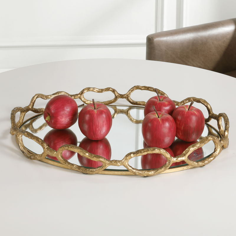 17837 Uttermost Cable Chain Mirrored Tray