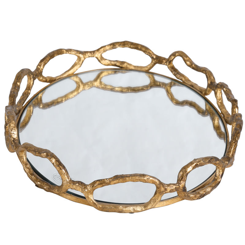 17837 Uttermost Cable Chain Mirrored Tray