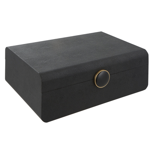 18058 Uttermost Lalique Black Shagreen Box