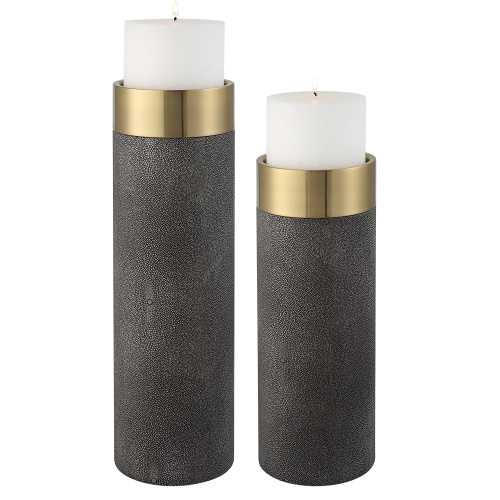 18061 Uttermost Wessex Gray Candleholders, S/2
