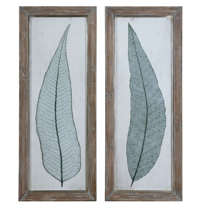 41514 Uttermost Tall Leaves Framed Art Set/2