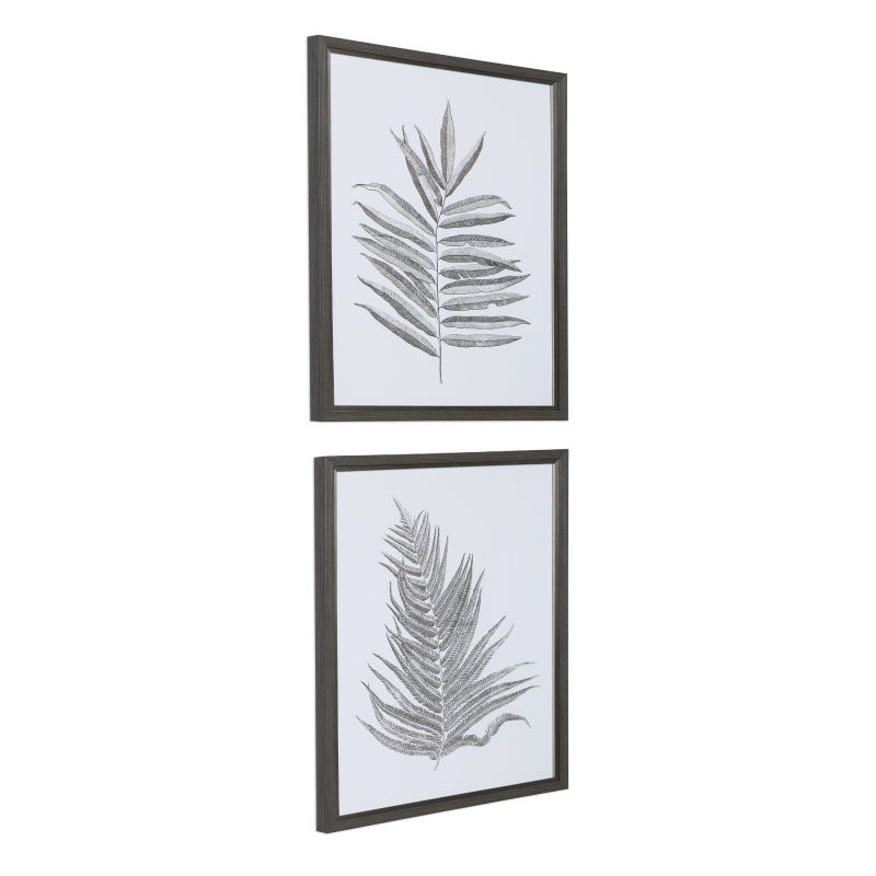 33685 Uttermost Silver Ferns Framed Prints Set/2