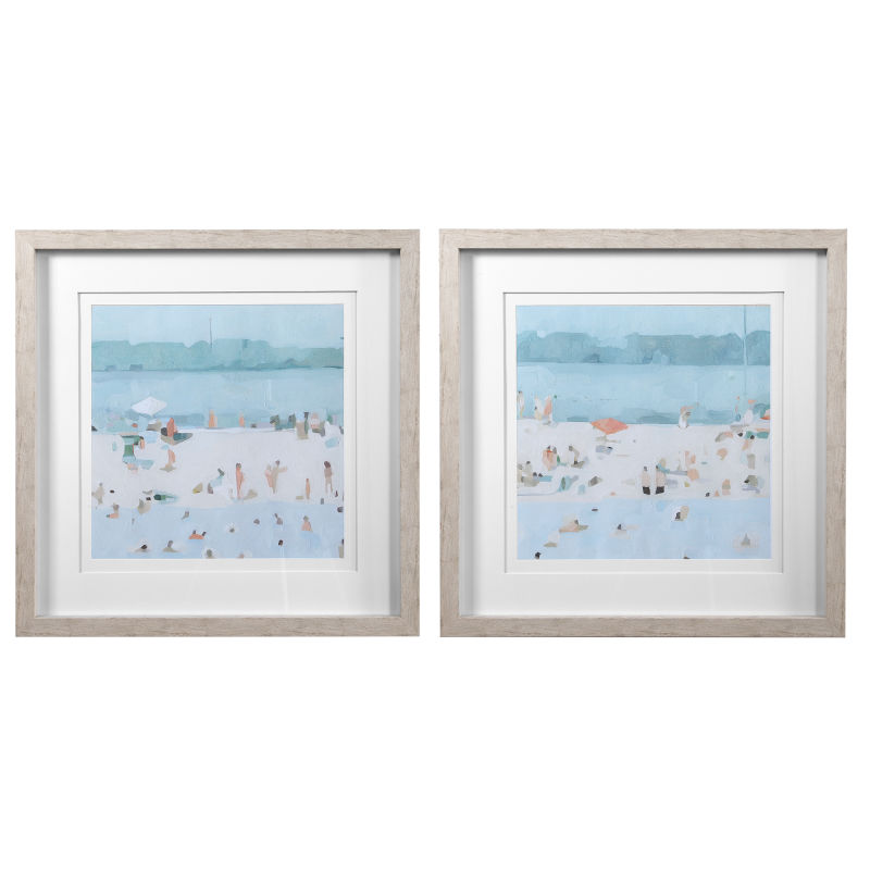 33695 Uttermost Sea Glass Sandbar Framed Prints, Set/2