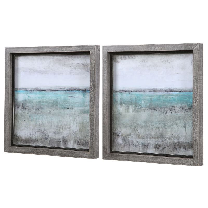 51114 Uttermost Aqua Horizon Framed Prints, Set/2