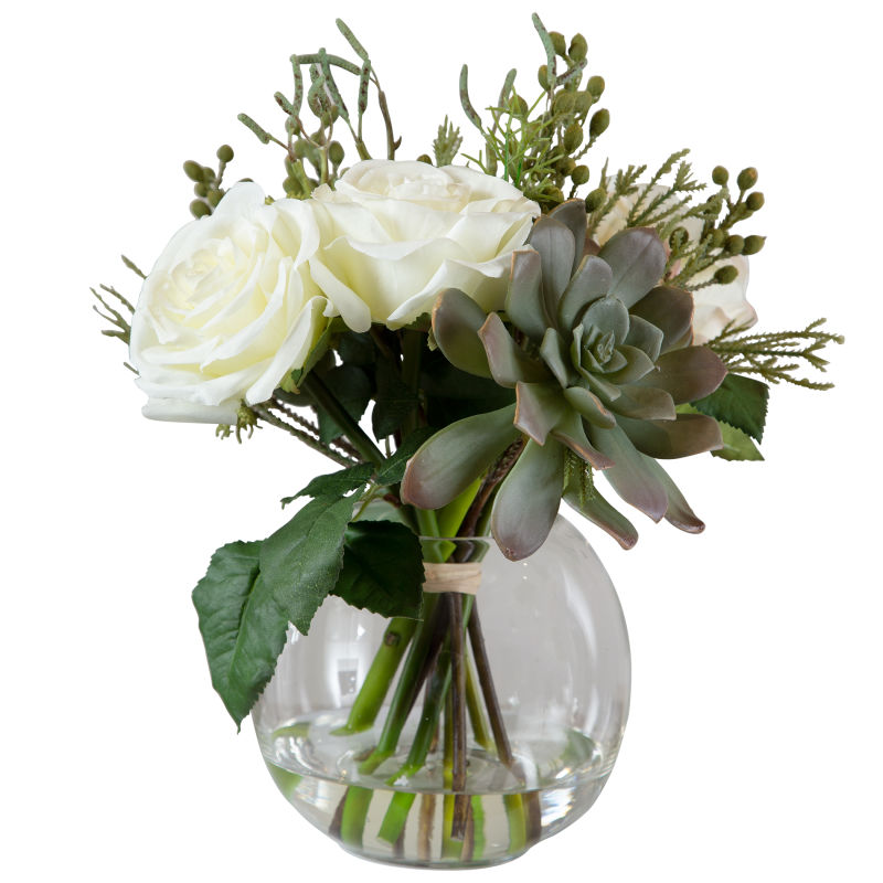 60182 Uttermost Belmonte Floral Bouquet & Vase