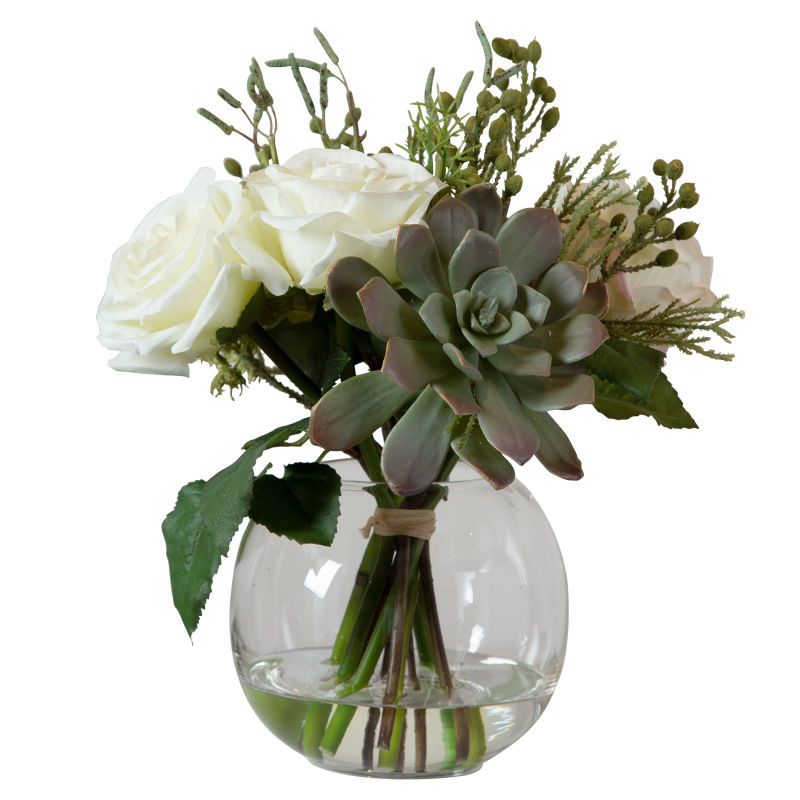 60182 Uttermost Belmonte Floral Bouquet & Vase