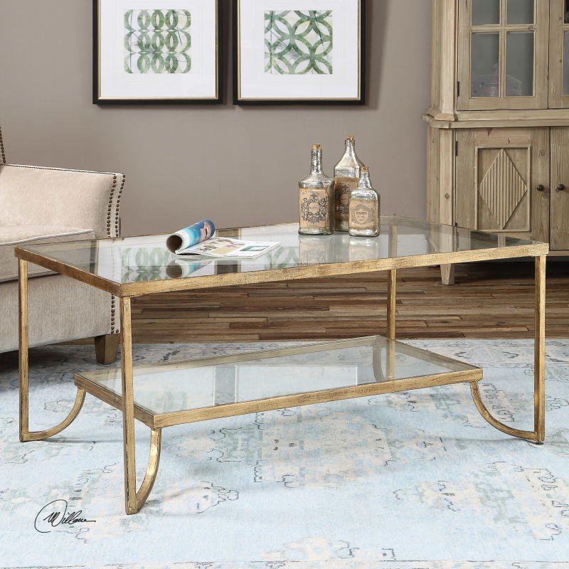 24540 Uttermost Katina Gold Leaf Coffee Table