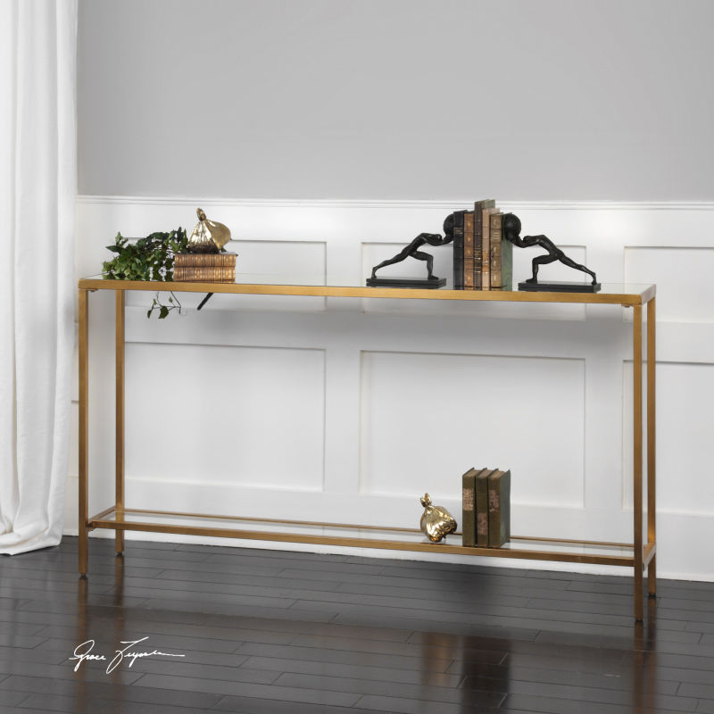 24685 Uttermost Hayley Gold Console Table