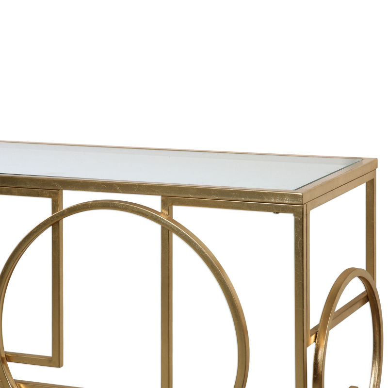 24708 Uttermost Metria Gold Console Table
