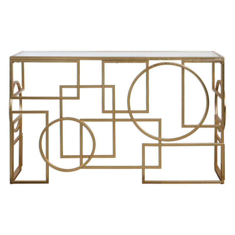 24708 Uttermost Metria Gold Console Table