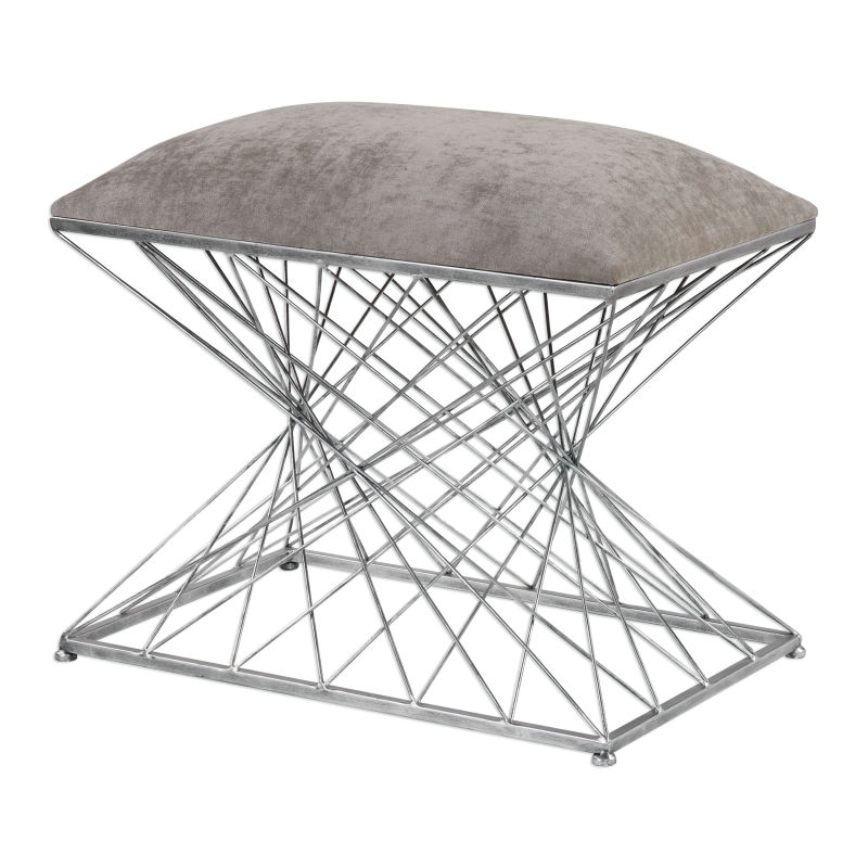 23410 Uttermost Zelia Silver Accent Stool