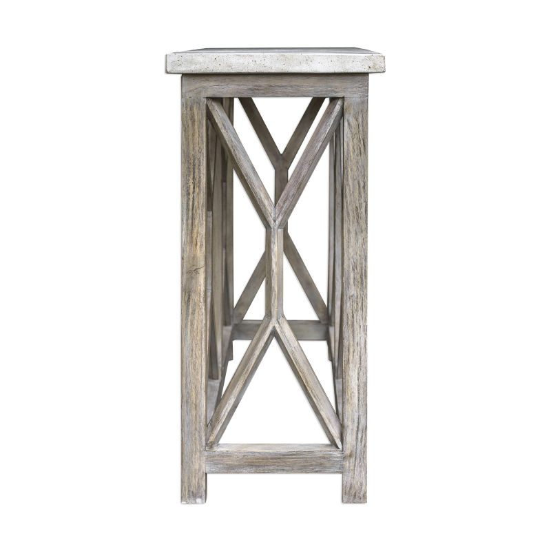25811 Uttermost Catali Ivory Stone Console Table