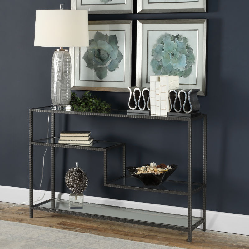 24810 Uttermost Leo Industrial Console Table