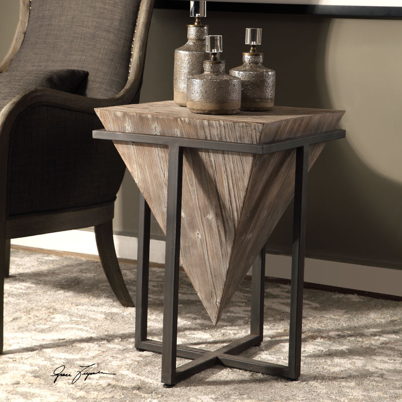 24864 Uttermost Bertrand Wood Accent Table