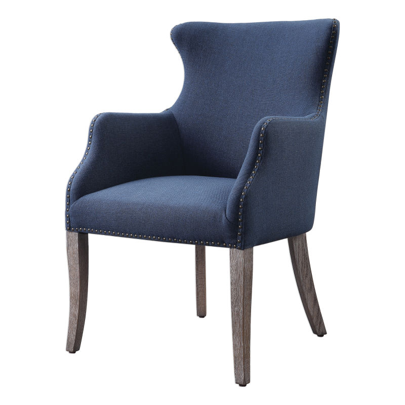 23499 Uttermost Yareena Blue Wing Chair