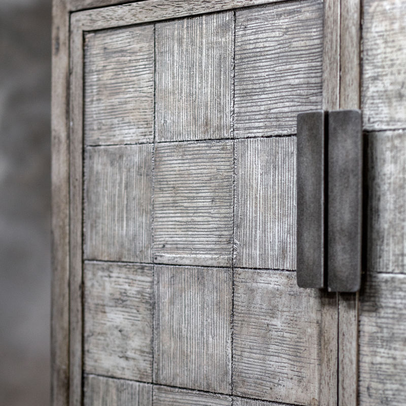 25444 Uttermost Hamadi Distressed Gray 2 Door Cabinet