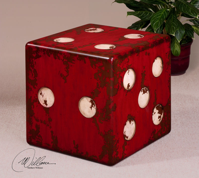 24168 Uttermost Dice Red Accent Table