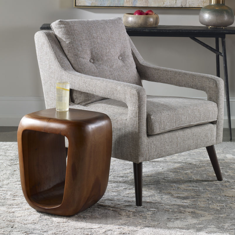 25457 Uttermost Loophole Wooden Accent Stool