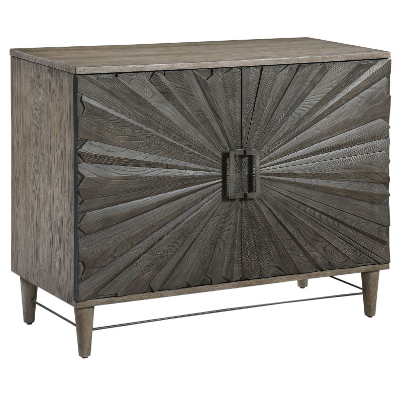25085 Uttermost Shield Gray Oak 2 Door Cabinet