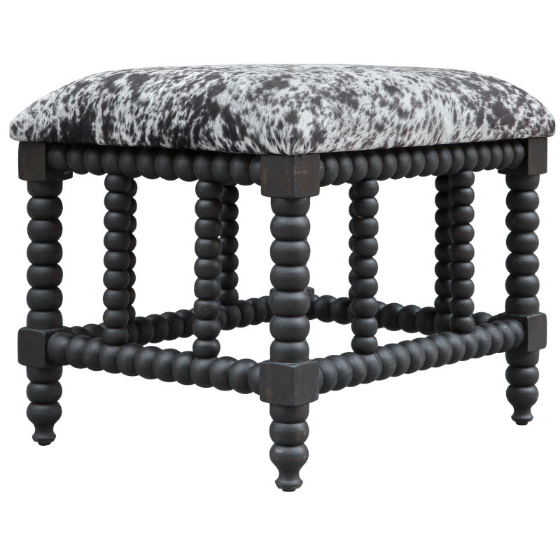 23589 Uttermost Rancho Faux Cow Hide Small Bench