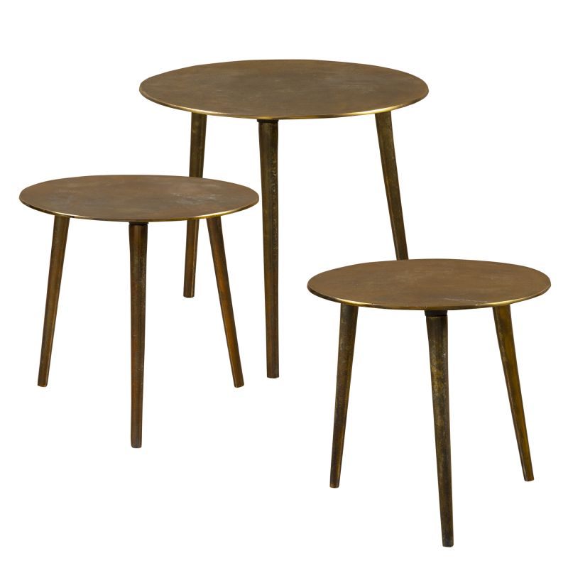 25148 Uttermost Kasai Gold Coffee Tables S/3