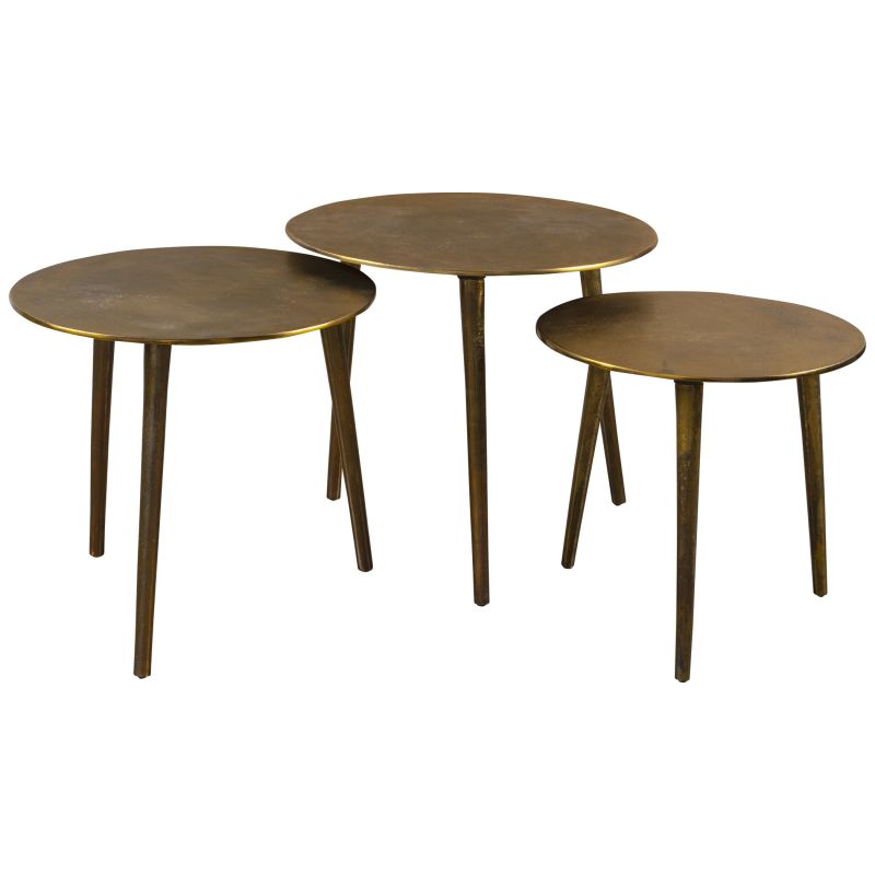 Uttermost Kasai Gold Coffee Tables S/3