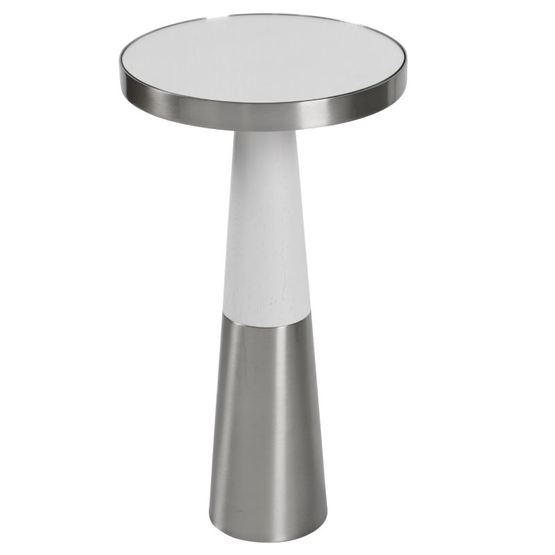 25146 Uttermost Fortier Nickel Accent Table