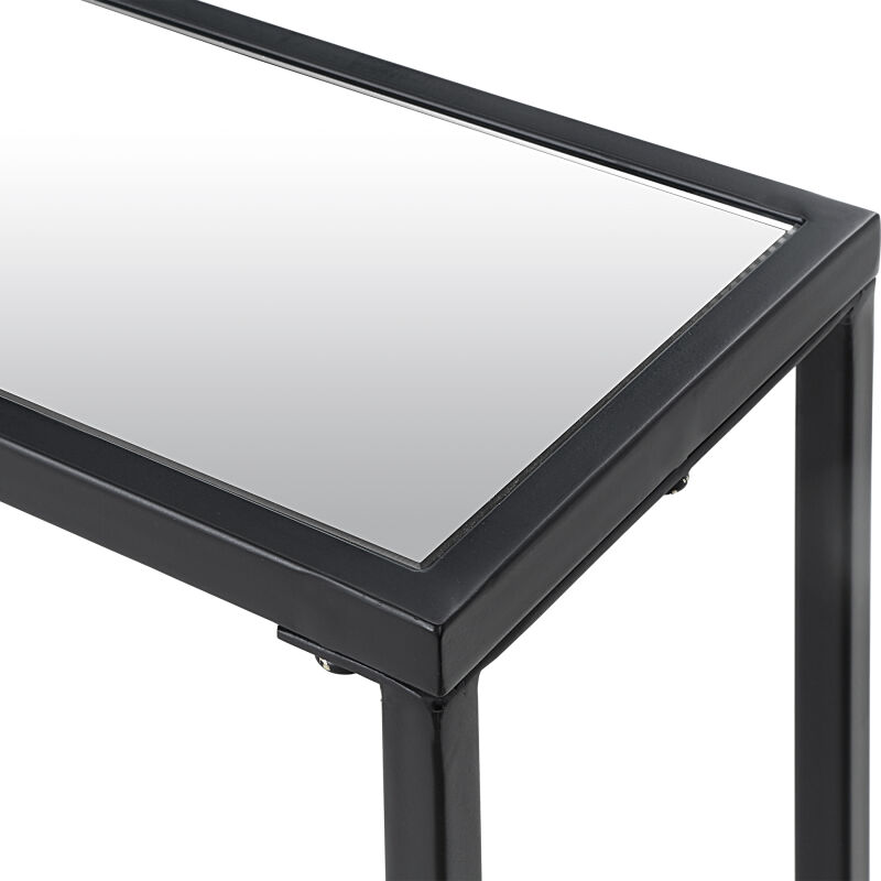 W23006 Cleo Modern Console Table in Matte Black, 56"W X 8"D X 30"H