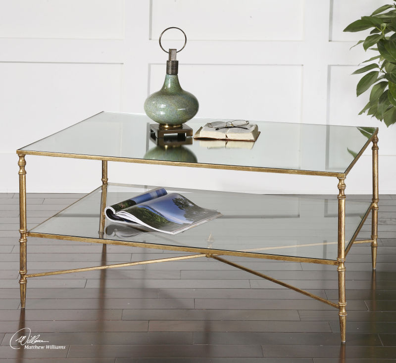 24276 Uttermost Henzler Mirrored Glass Coffee Table