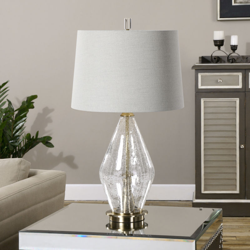 27086 Uttermost Spezzano Crackled Glass Lamp