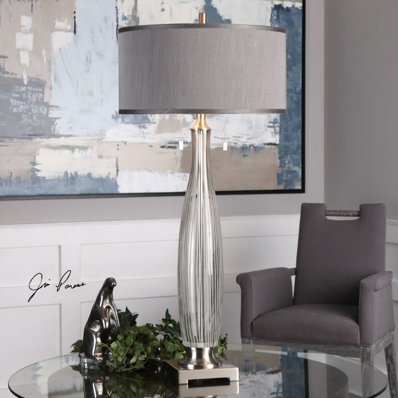 27199 Uttermost Coloma Gray Glass Table Lamp