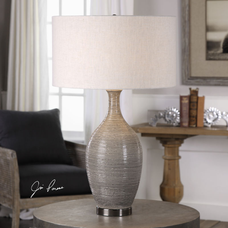 27518 Uttermost Dinah Gray Textured Table Lamp