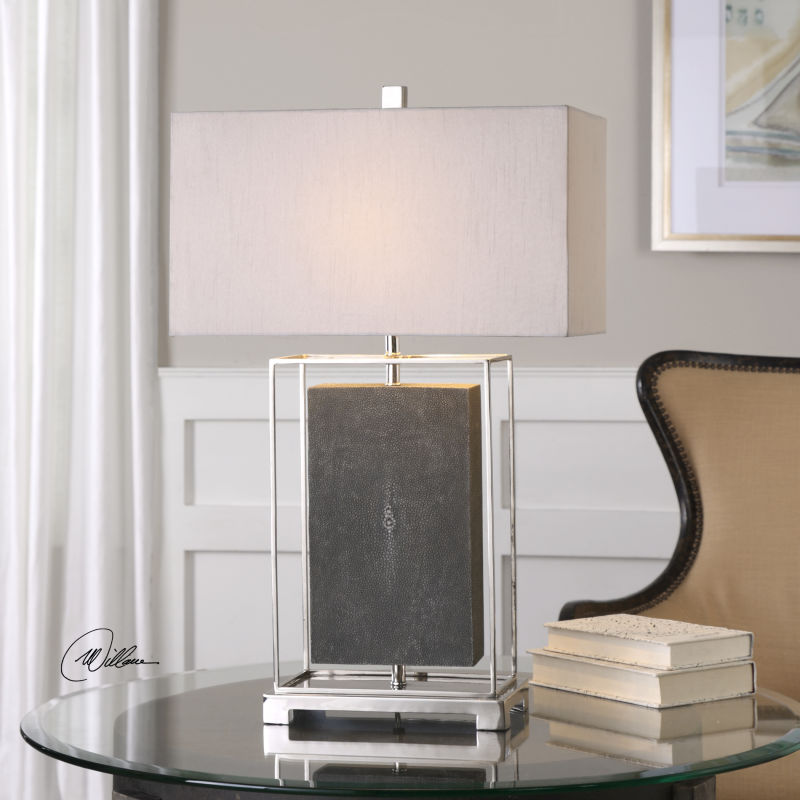 27329-1 Uttermost Sakana Gray Textured Table Lamp