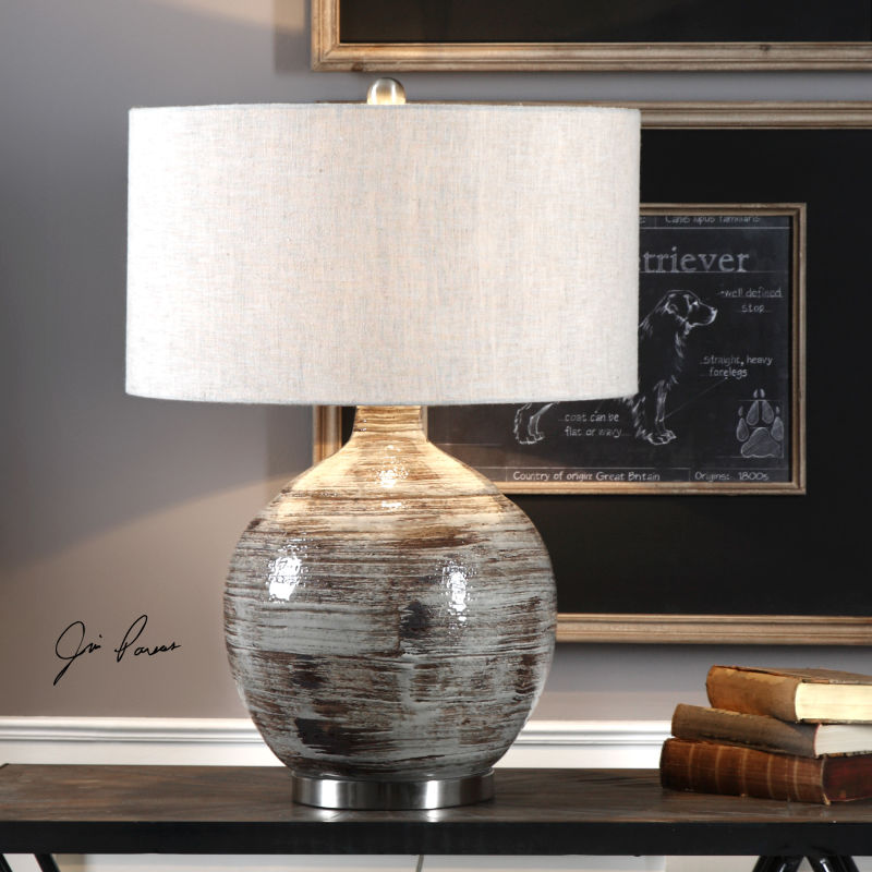 27656-1 Uttermost Tamula Distressed Ivory Table Lamp