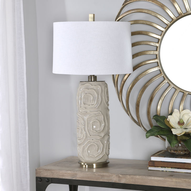 26379-1 Uttermost Zade Warm Gray Table Lamp