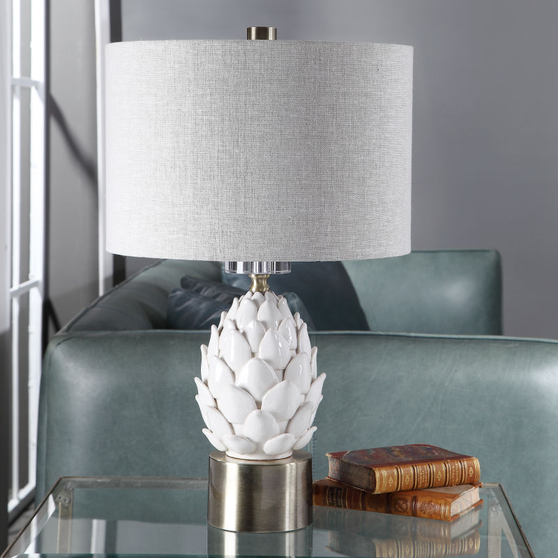 26380-1 Uttermost White Artichoke Table Lamp