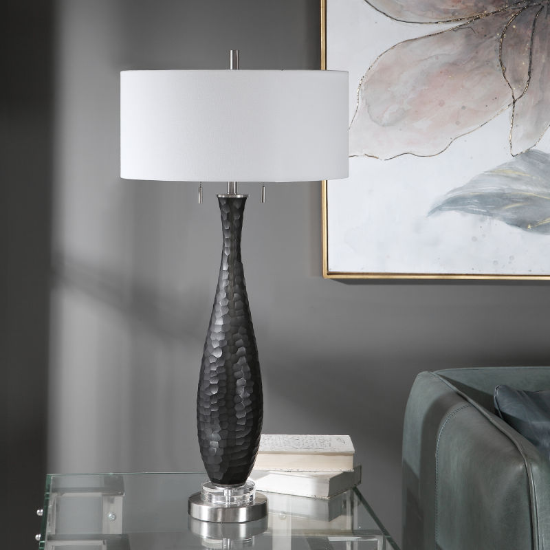 26373 Uttermost Jothan Frosted Black Table Lamp