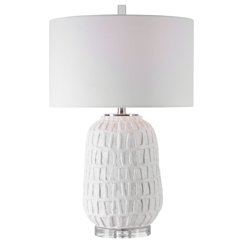 28283-1 Uttermost Caelina Textured White Table Lamp
