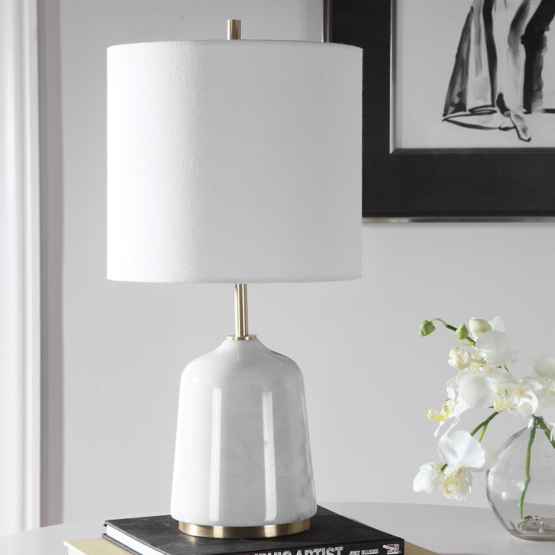 28332-1 Uttermost Eloise White Marble Table Lamp