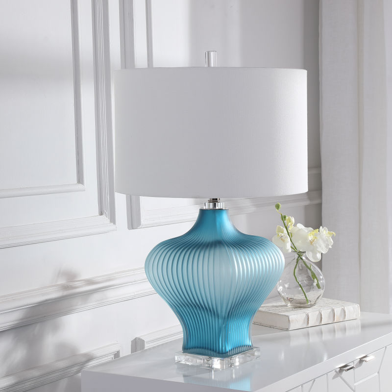 28381-1 Uttermost Marjorie Frosted Turquoise Table Lamp