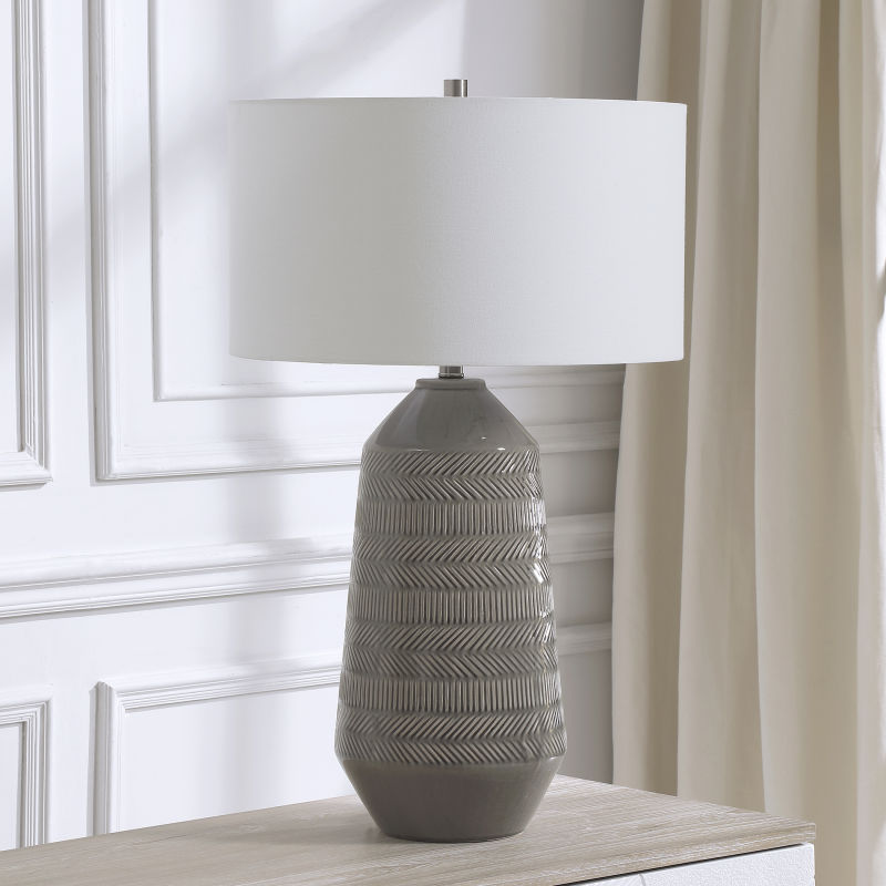 28375 Uttermost Rewind Gray Table Lamp