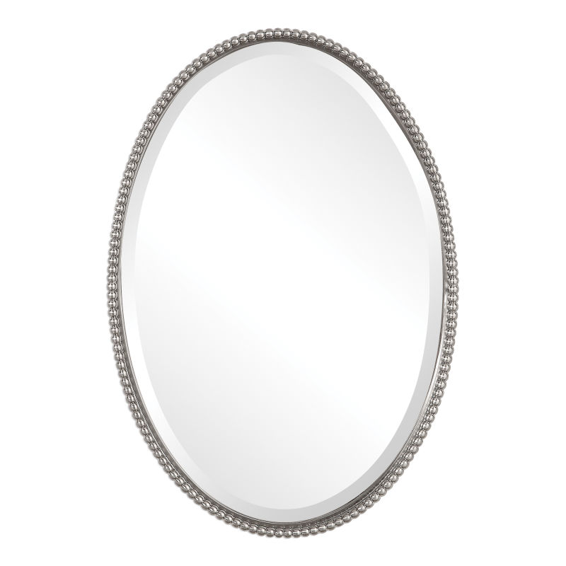 01102 B Uttermost Sherise Brushed Nickel Oval Mirror