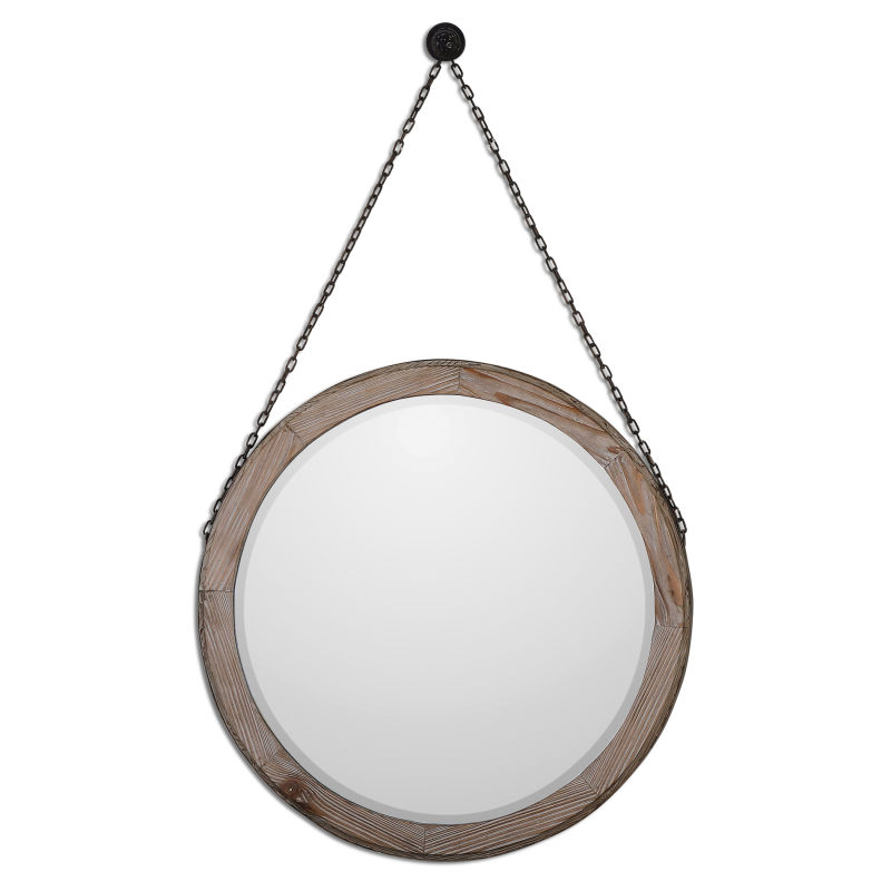 Uttermost Loughlin Round Wood Mirror