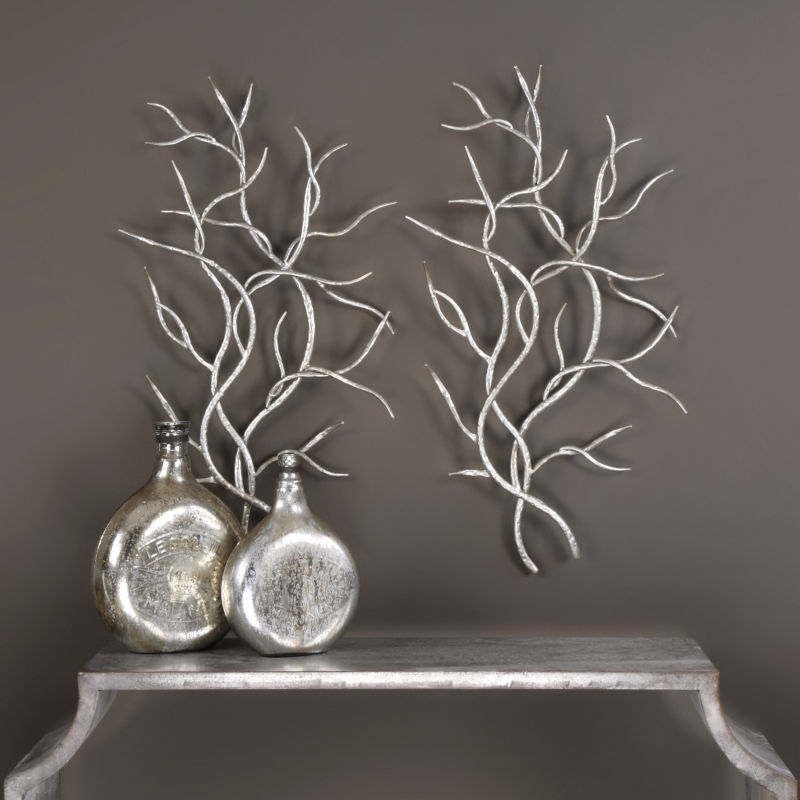 04053 Uttermost Silver Branches Wall Art S/2