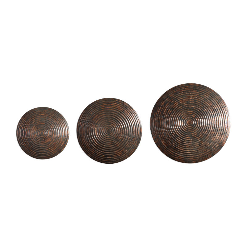 04147 Uttermost Hanneli Ribbed Bronze Circles S/3